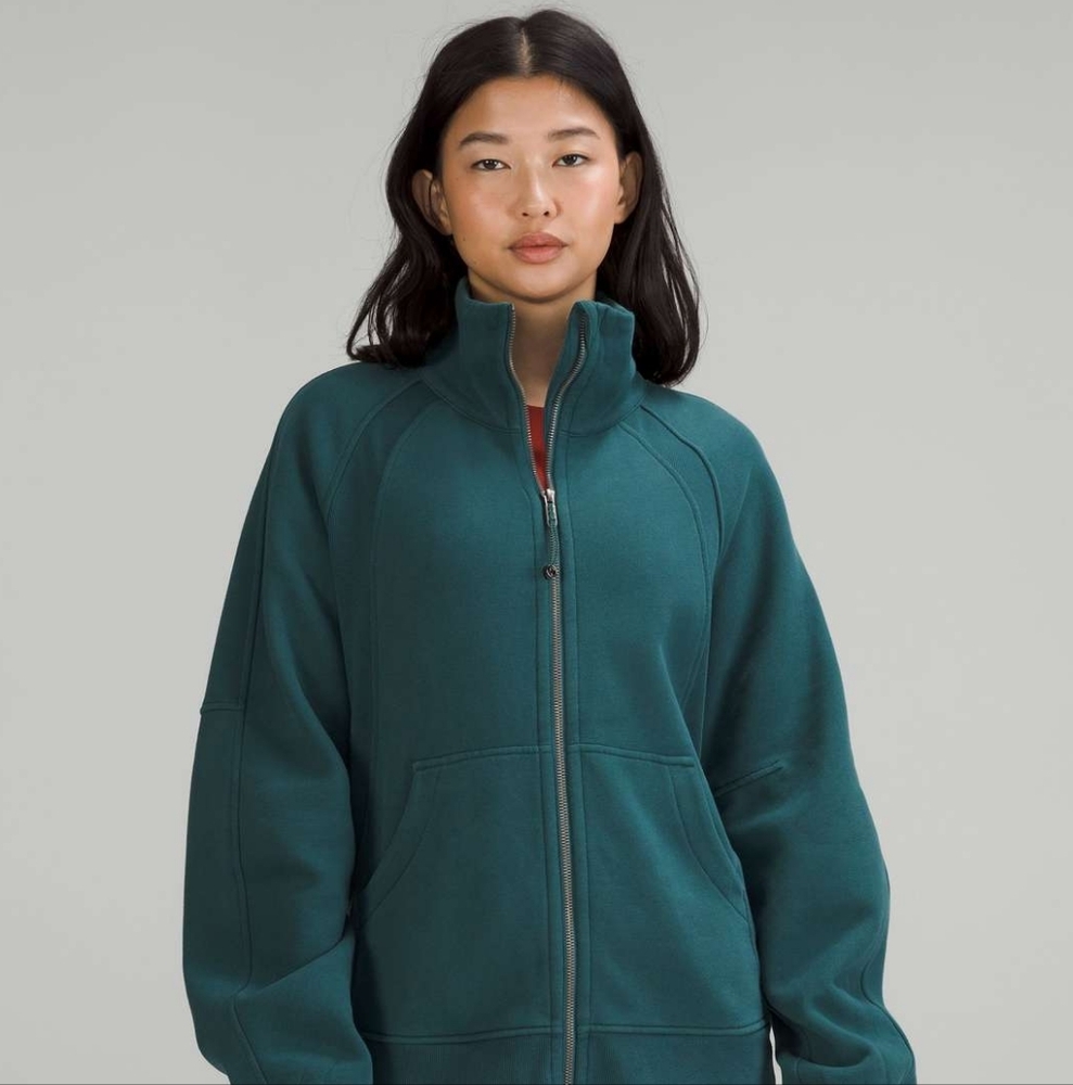 Lululemon oversized  funnel neck Green Zip Up Hoodie Xs/s